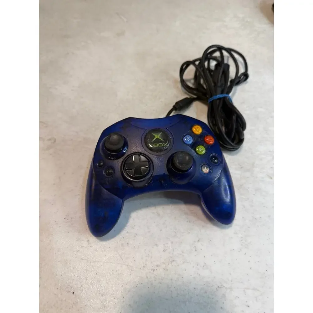 Microsoft Xbox Controller S Wired Translucent Blue for Original Xbox Halo CE